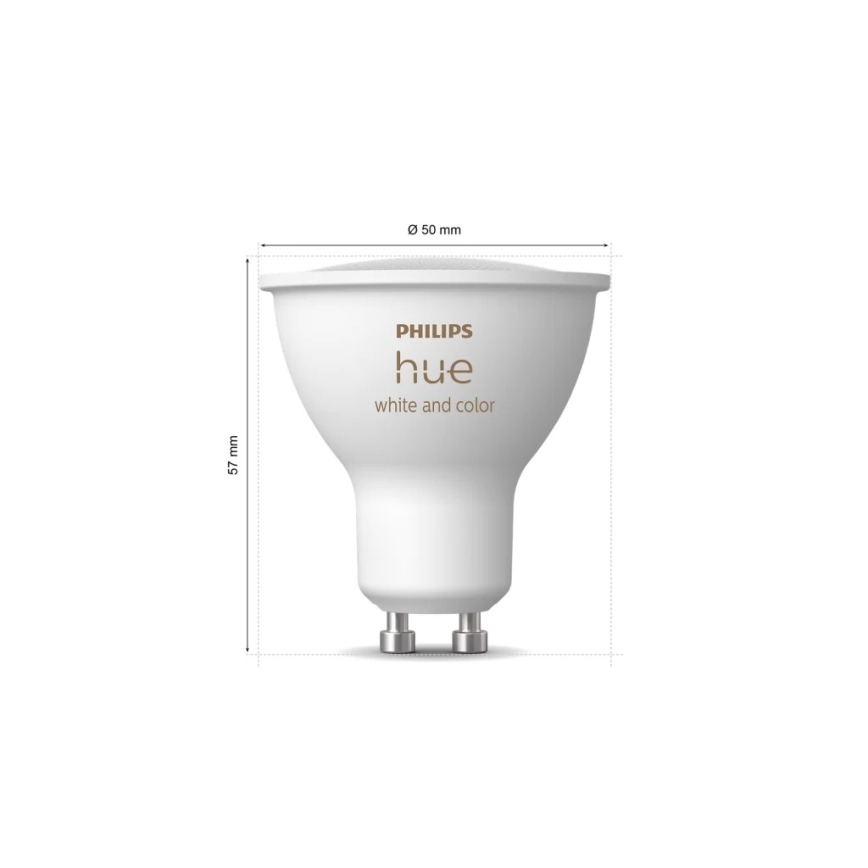 Početni komplet Philips Hue White and Color Ambiance, 3× GU10/4,2 W/230 V, 2200–6500 K + Hue Bridge