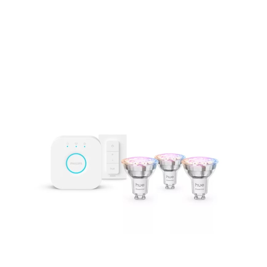 Početni paket Philips Hue White And Color Ambiance Essential 3xGU10/4,7W/230V 2200-6500K + uređaj za povezivanje