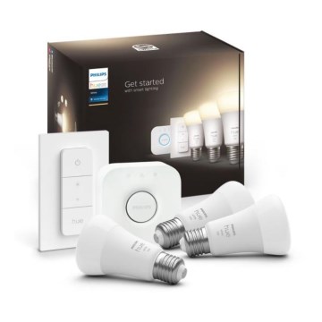 Početni komplet Philips Hue WHITE 3xE27/9,5W 2700K + Hue Bridge i prekidač za prigušivanje