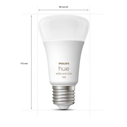 Početni paket Philips Hue WHITE AND COLOR AMBIANCE 2xE27/9W/230V 2200-6500K + pametna utičnica, Hue Bridge i Dimmer Switch