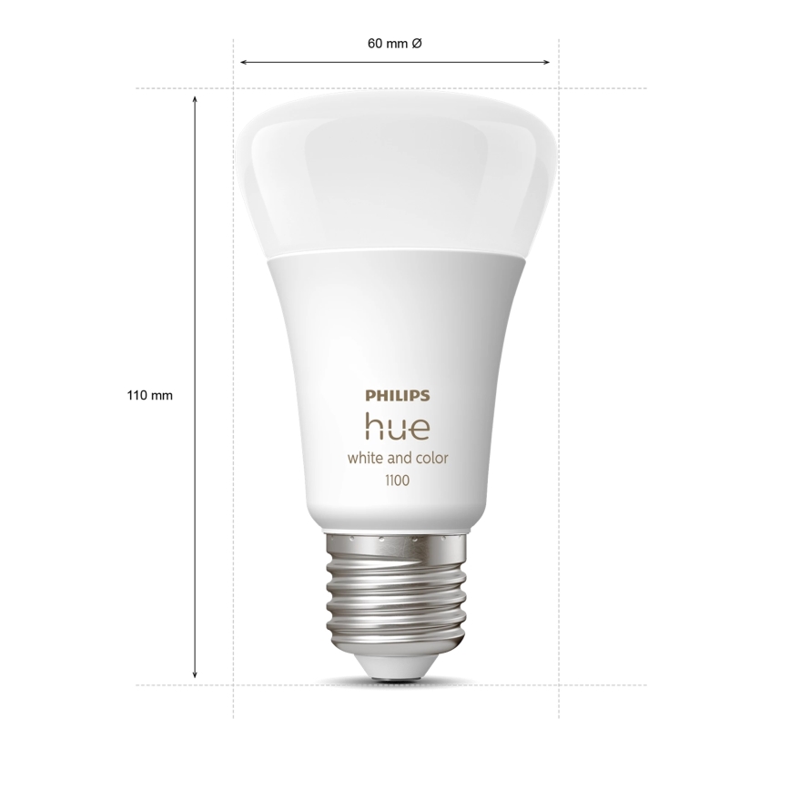 Početni paket Philips Hue WHITE AND COLOR AMBIANCE 2xE27/9W/230V 2200-6500K + pametna utičnica, Hue Bridge i Dimmer Switch