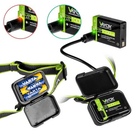 Podesiva LED punjiva čelna svjetiljka LED/10W/5V/3xAAA IP66 800 lm 1000 mAh