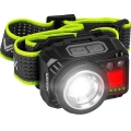 Podesiva punjiva LED čelna svjetiljka sa senzorom i crvenim svjetlom LED/6W/5V/3xAAA IP66 500 lm 1200 mAh