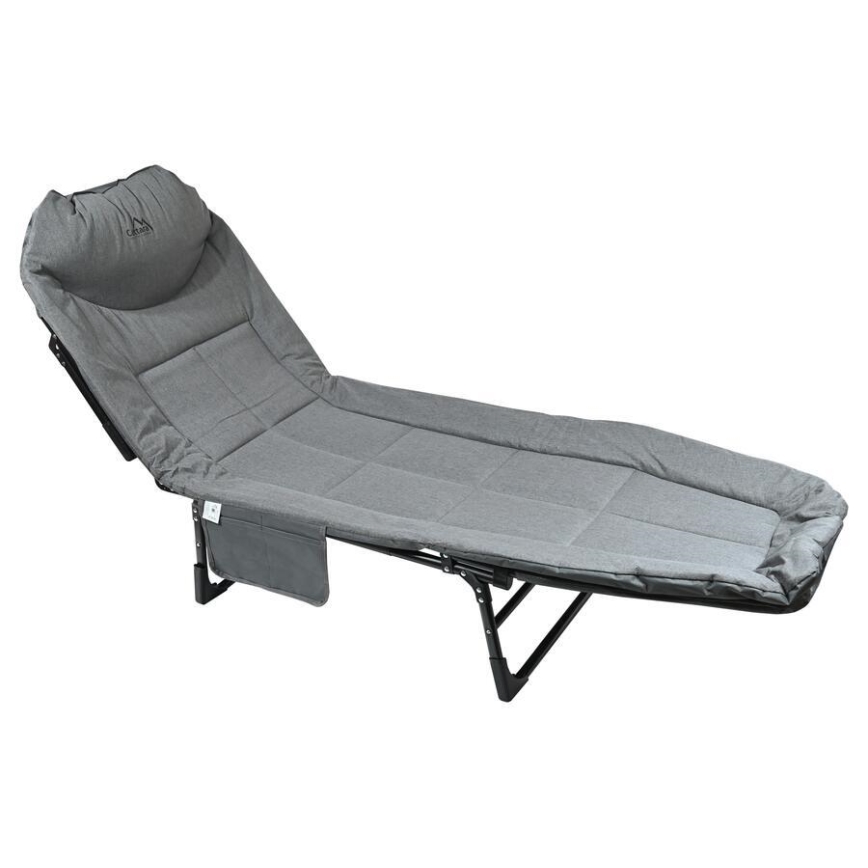 Podesiva sklopiva ležaljka za kampiranje, siva