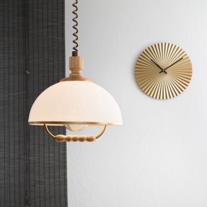 Podesivi luster RAMONA 1xE27/60W/230V smeđa/bijela/hrast