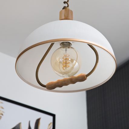 Podesivi luster RAMONA 1xE27/60W/230V smeđa/bijela/hrast