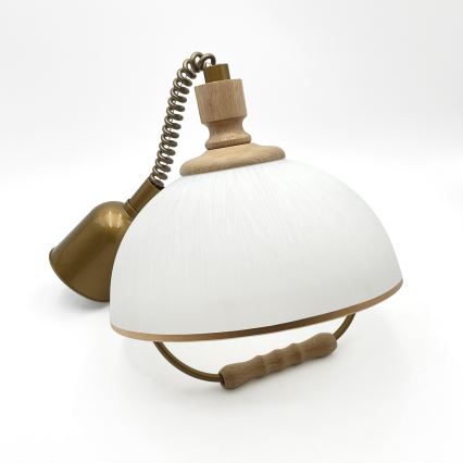 Podesivi luster RAMONA 1xE27/60W/230V smeđa/bijela/hrast