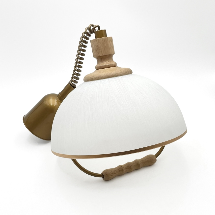 Podesivi luster RAMONA 1xE27/60W/230V smeđa/bijela/hrast