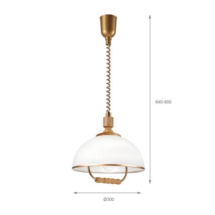 Podesivi luster RAMONA 1xE27/60W/230V smeđa/bijela/hrast