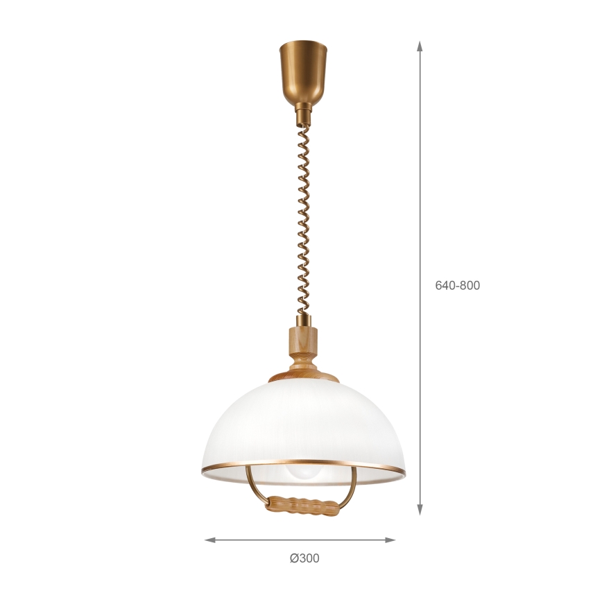 Podesivi luster RAMONA 1xE27/60W/230V smeđa/bijela/hrast