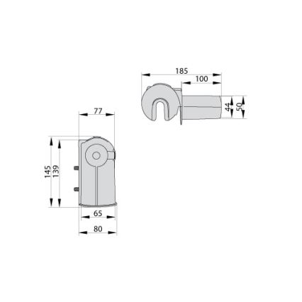 Podesivi nosač za vanjske svjetiljke, IP44, promjer 53–60 mm, siva