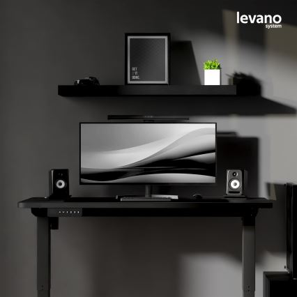 Visoko podesivi radni stol LEVANO 120x60 cm crne boje