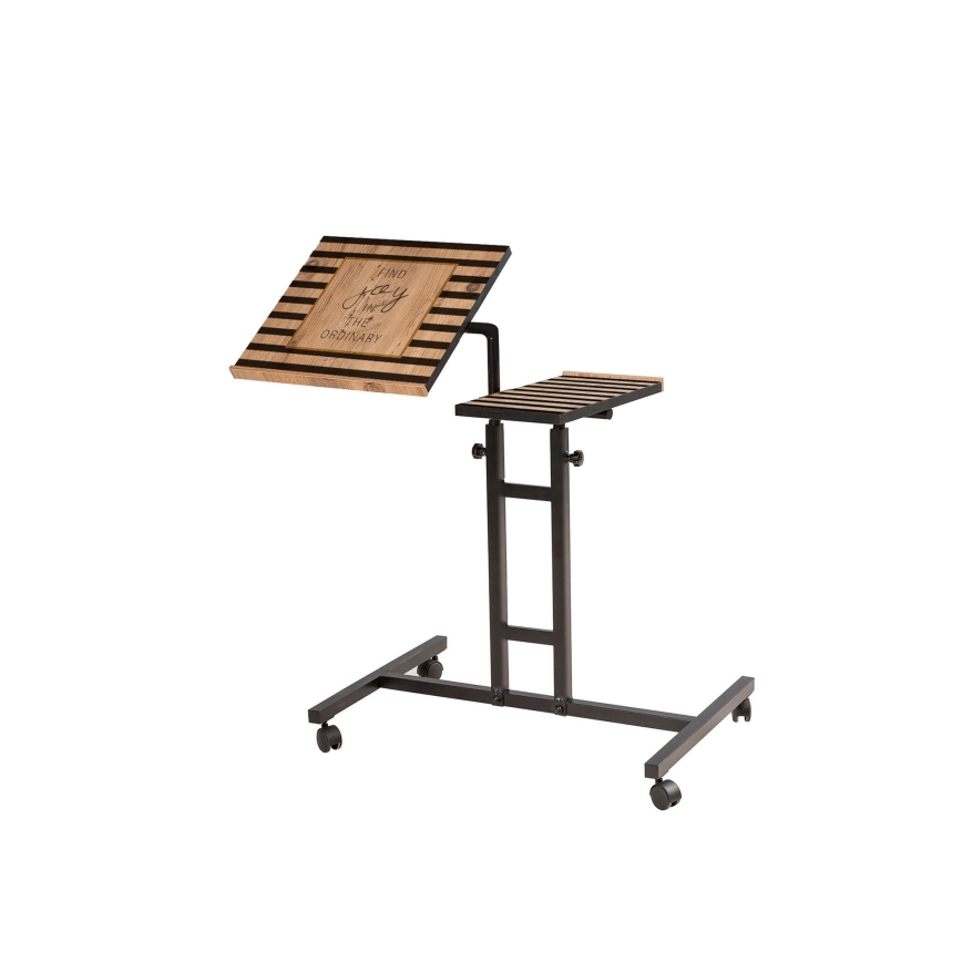 Podesivi stol GLEN 87x67 cm crna/smeđa