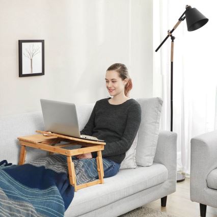 Podesivi stol LAT za laptop u krevetu, smeđi
