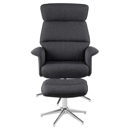 Podesivo naslonjač s naslonom za noge DELIA tamno siva