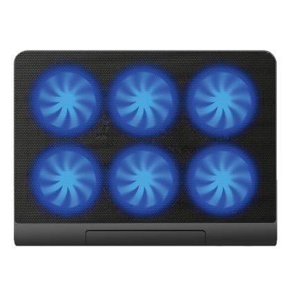 Podloga za hlađenje prijenosnog računala 6x ventilator 2xUSB crna
