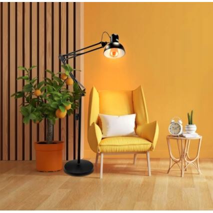 Podna lampa 1xE27/40W/230V crna