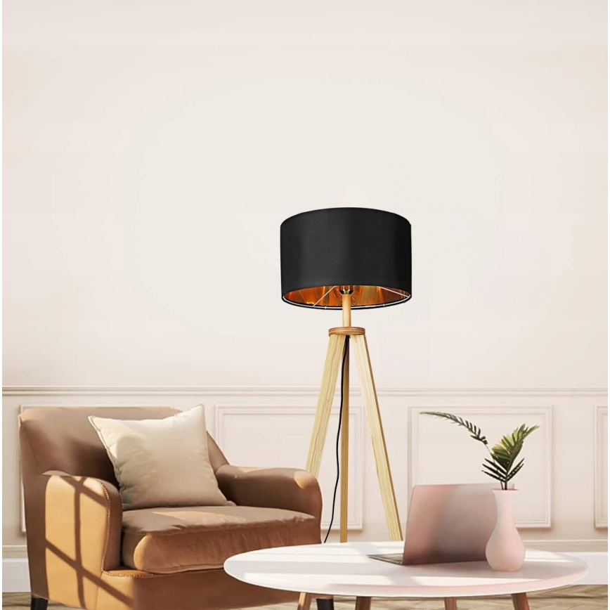 Podna lampa 1xE27/40W/230V crna