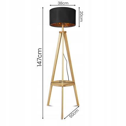 Podna lampa 1xE27/40W/230V crna