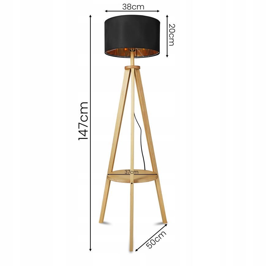 Podna lampa 1xE27/40W/230V crna