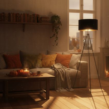 Podna lampa 1xE27/40W/230V crna