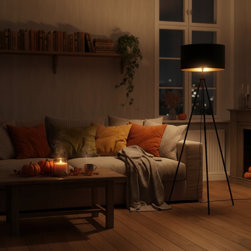 Podna lampa 1xE27/40W/230V crna