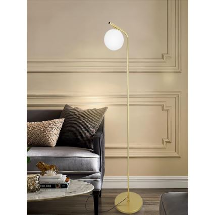 Podna lampa 1xE27/40W/230V zlatna/bijela