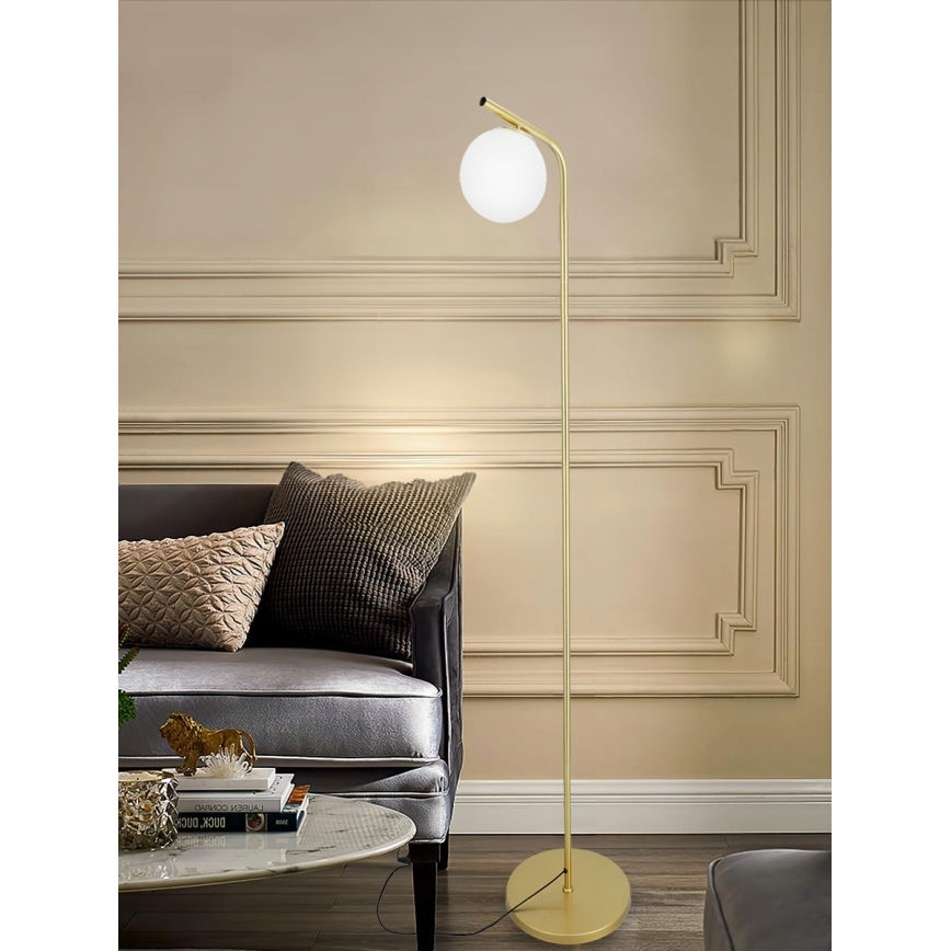 Podna lampa 1xE27/40W/230V zlatna/bijela