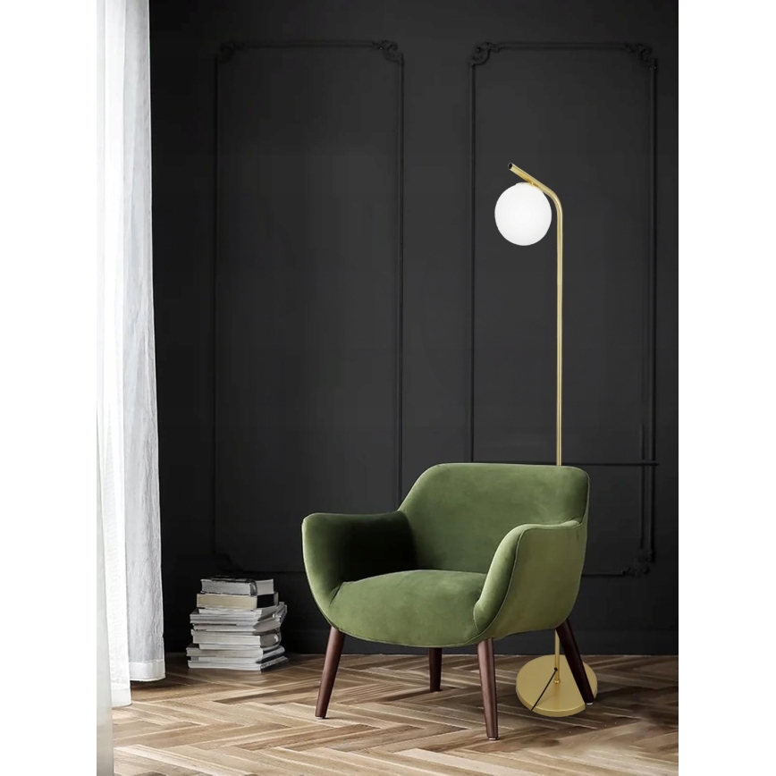 Podna lampa 1xE27/40W/230V zlatna/bijela