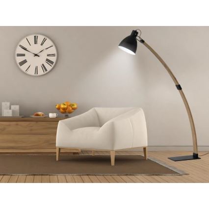 Podna lampa 1xE27/60W/230V jasen/crna