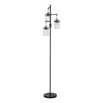 Podna lampa 3xE27/60W/230V crna/prozirna