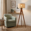 Podna lampa AIDA 1xE27/15W/230V hrast/rafija