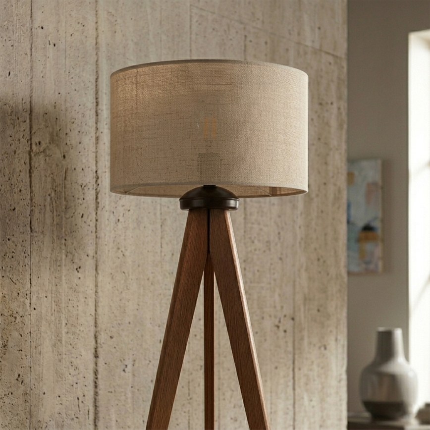 Podna lampa AIDA 1xE27/15W/230V hrast/rafija