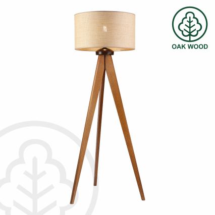 Podna lampa AIDA 1xE27/15W/230V hrast/rafija