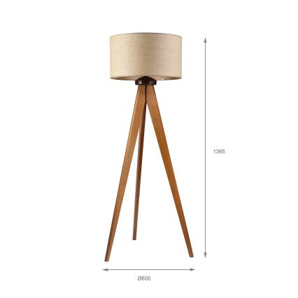 Podna lampa AIDA 1xE27/15W/230V hrast/rafija