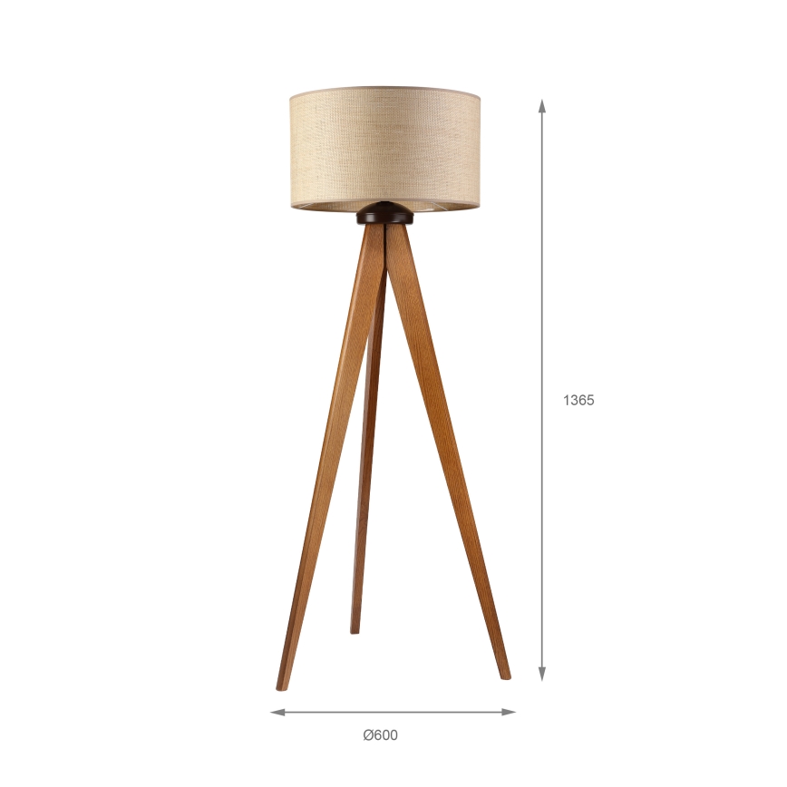 Podna lampa AIDA 1xE27/15W/230V hrast/rafija