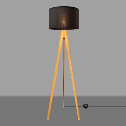 Podna lampa ALBA 1xE27/15W/230V crna/hrast