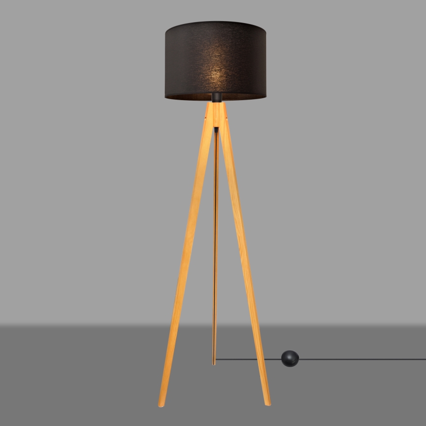 Podna lampa ALBA 1xE27/15W/230V crna/hrast