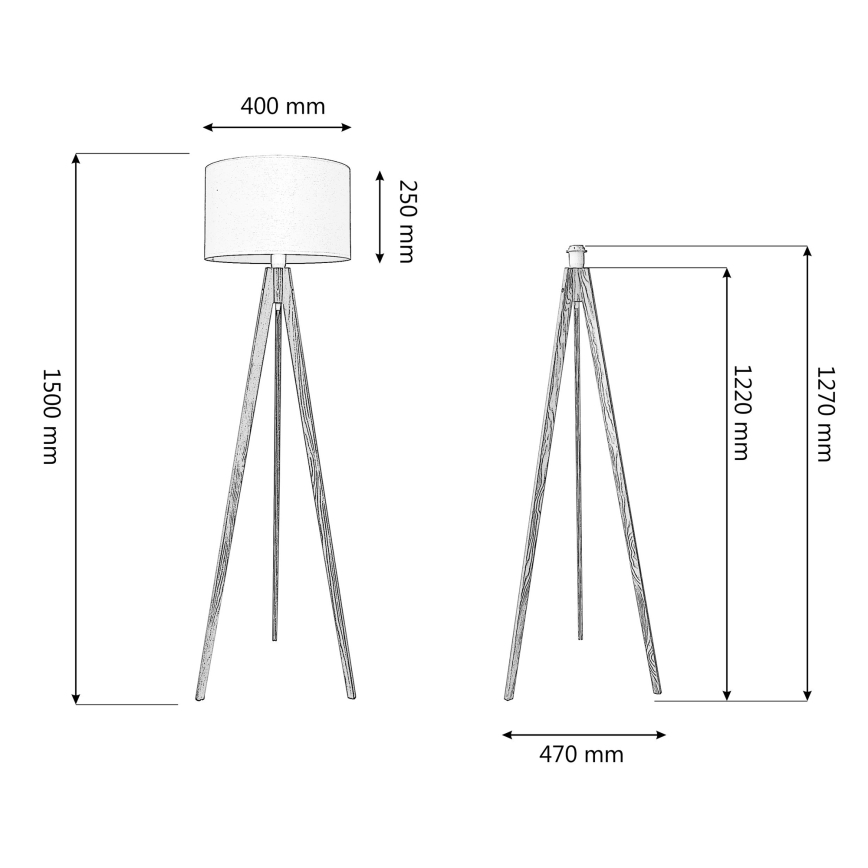 Podna lampa ALBA 1xE27/15W/230V krem/bor