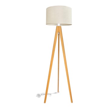 Podna lampa ALBA 1xE27/15W/230V krem/hrast