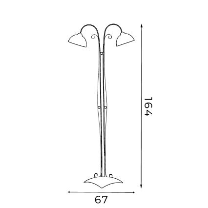 Stojeća lampa ANTICA 2xE27/60W/230V