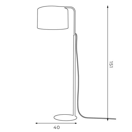 Podna lampa ARDEN 1xE27/60W/230V bijela/zlatna