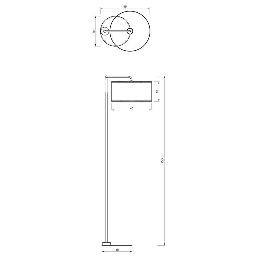 Podna lampa ATLANTA 1xE27/60W/230V