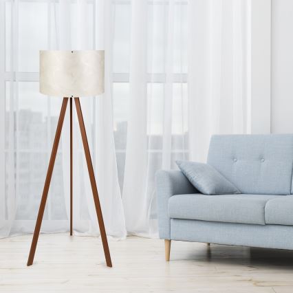 Podna lampa AYD 1xE27/40W/230V bijela/smeđa