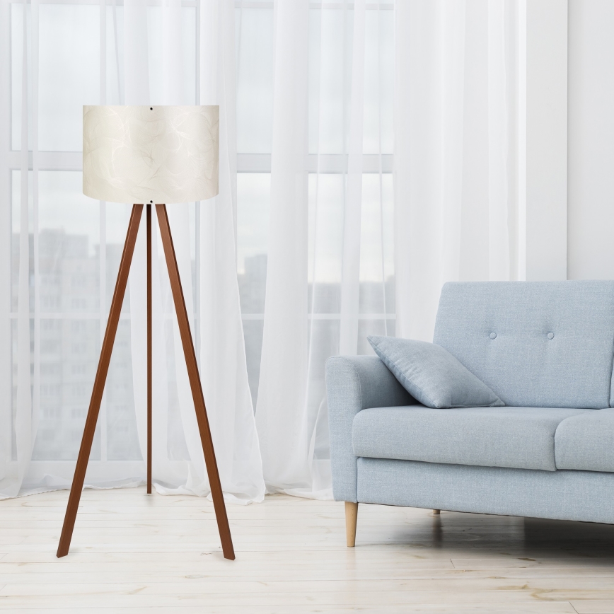 Podna lampa AYD 1xE27/40W/230V bijela/smeđa