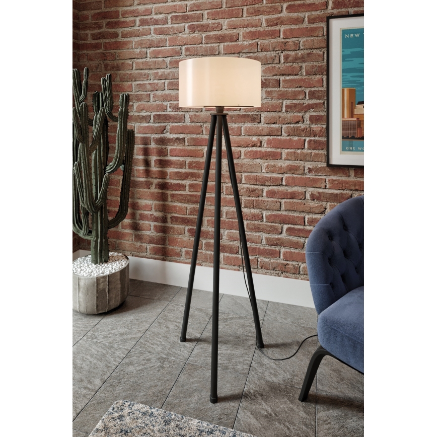 Podna lampa AYD 1xE27/40W/230V crna/bijela