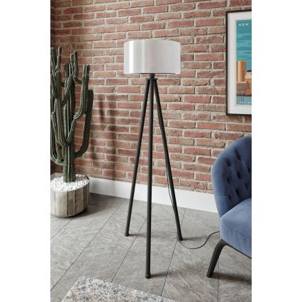 Podna lampa AYD 1xE27/40W/230V crna/bijela