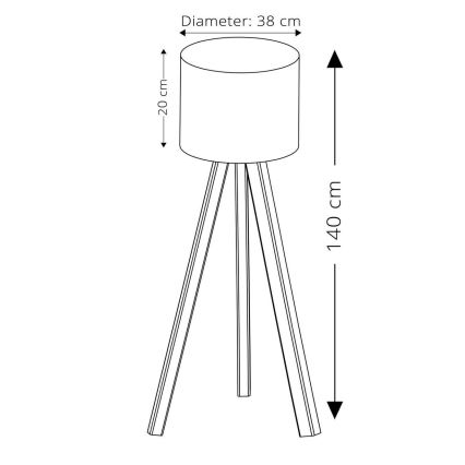Podna lampa AYD 1xE27/40W/230V plava/biserno bijela