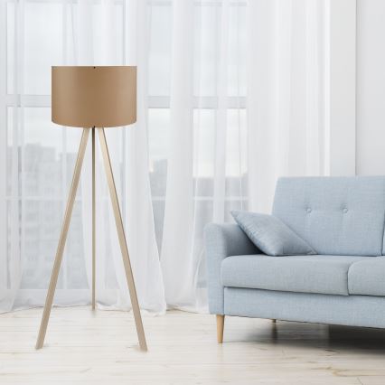 Podna lampa AYD 1xE27/40W/230V smeđa/bež