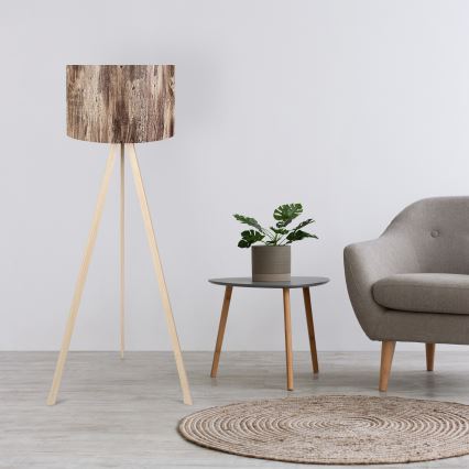 Podna lampa AYD 1xE27/40W/230V smeđa/bež